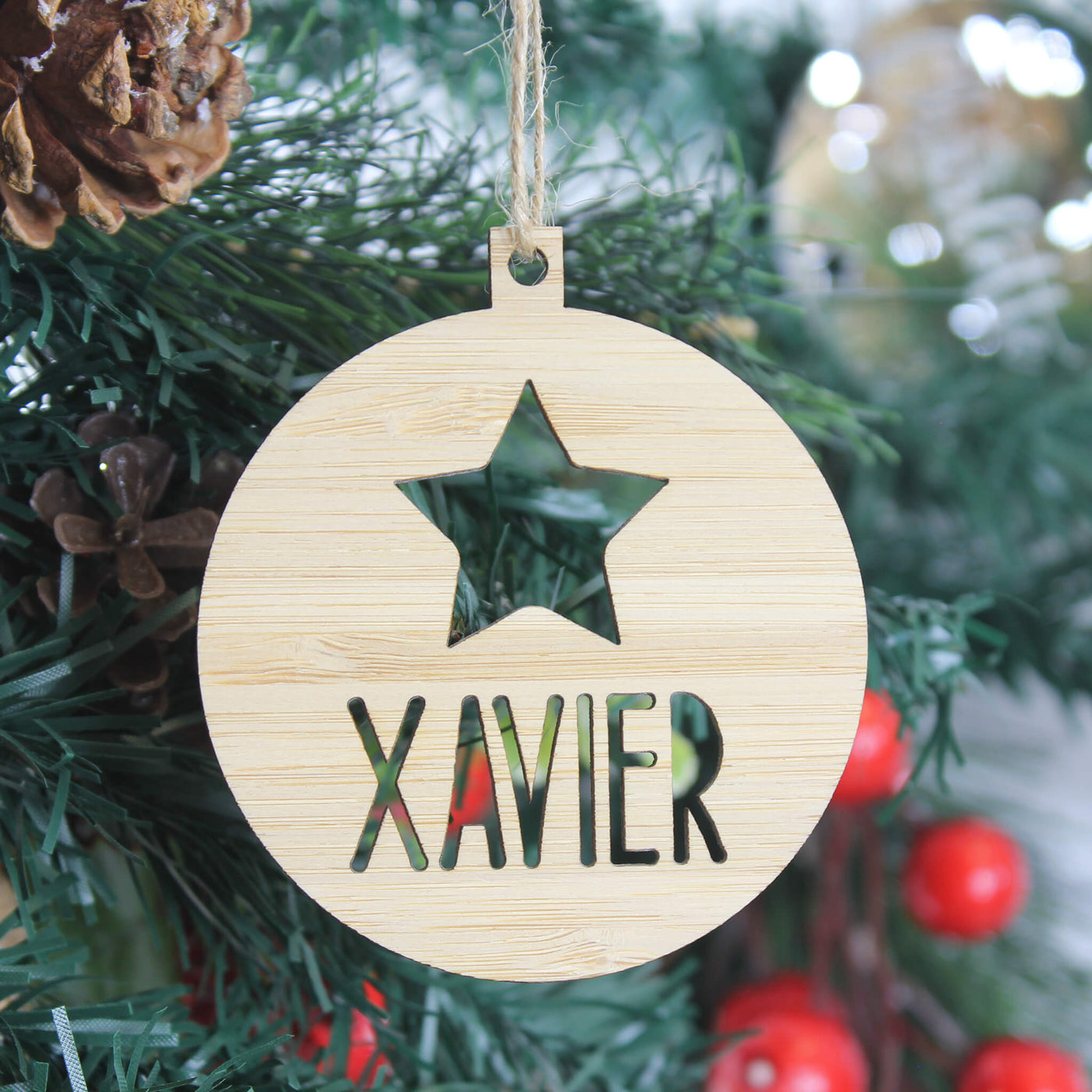 personalised wooden christmas decoration