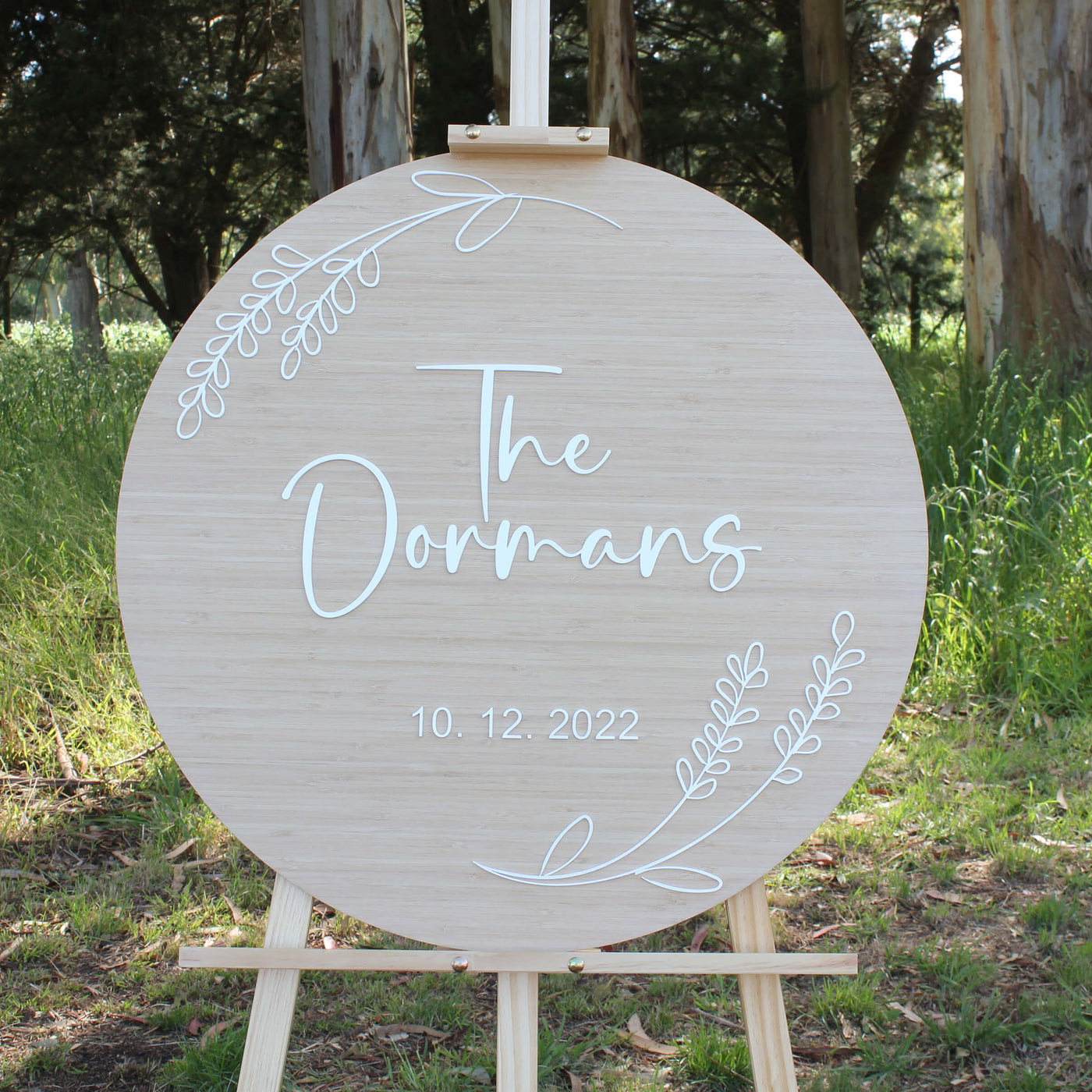 bamboo wedding sign