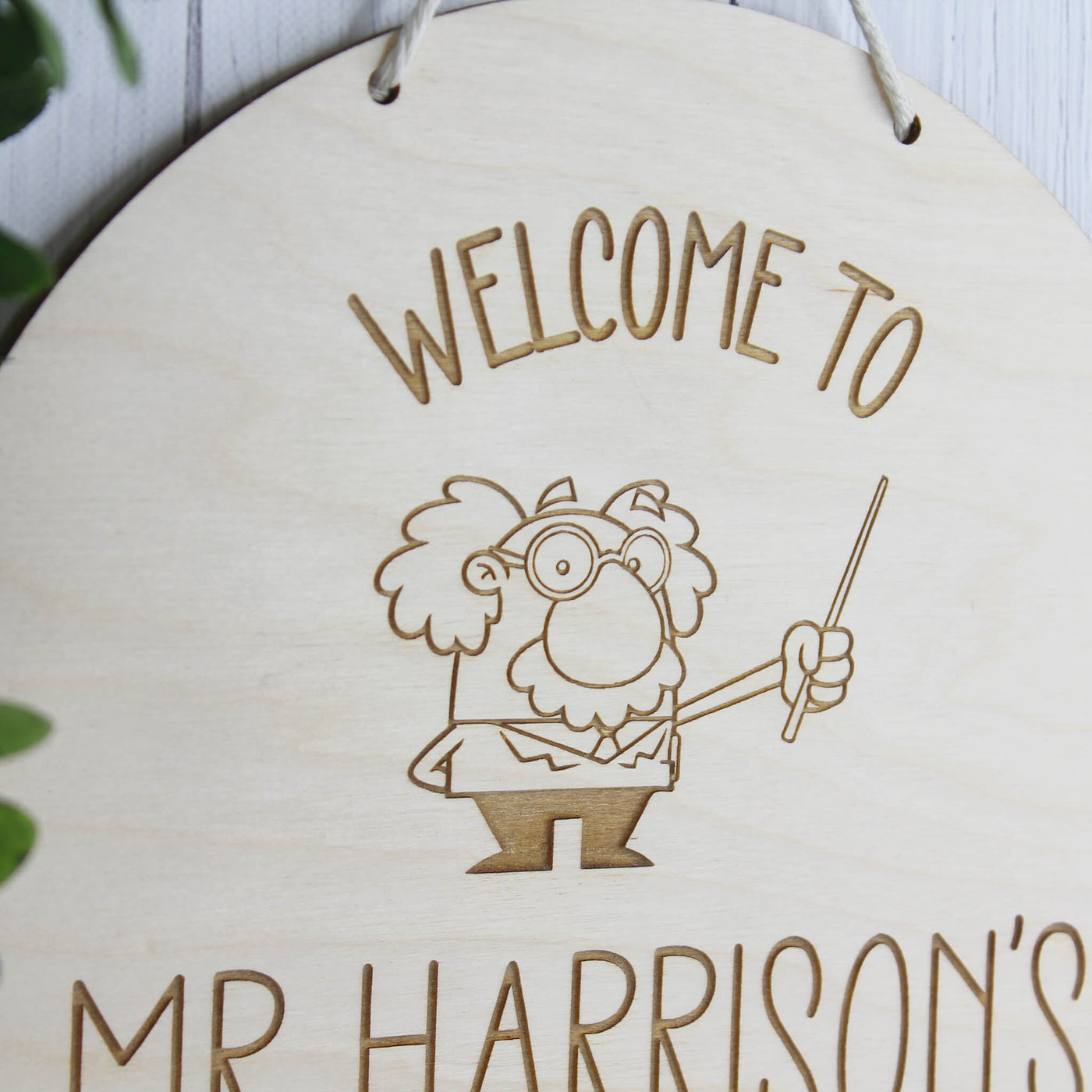wooden classroom welcome sign