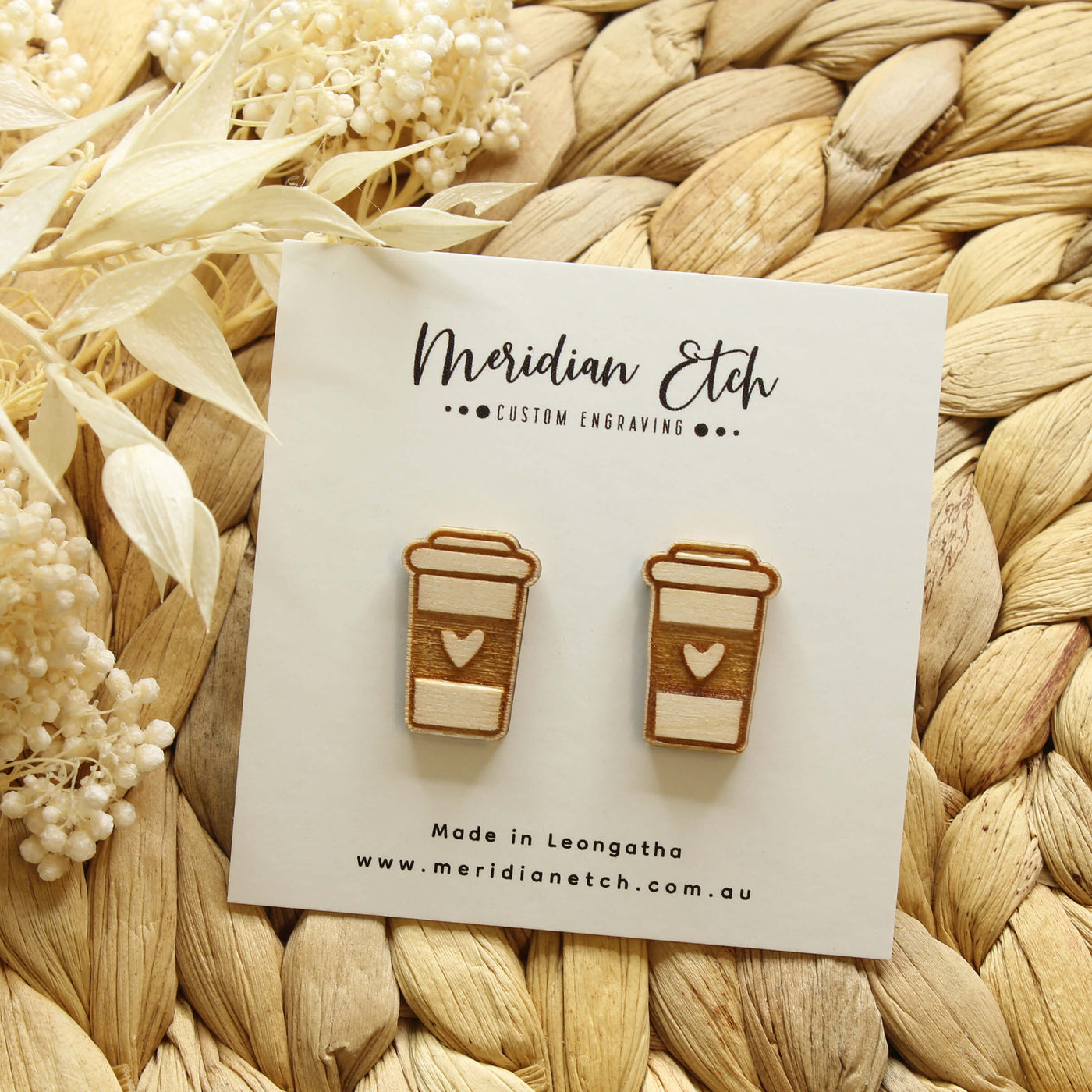 coffee earrings