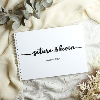 guest book personalised - white