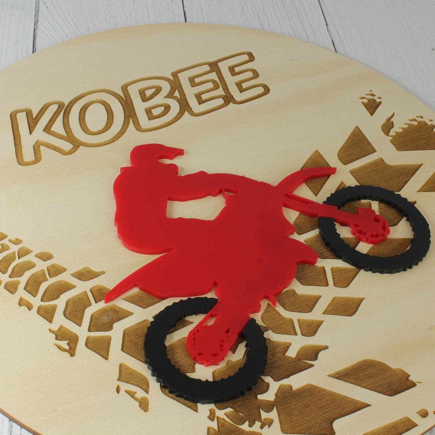 motorbike decor kids name sign