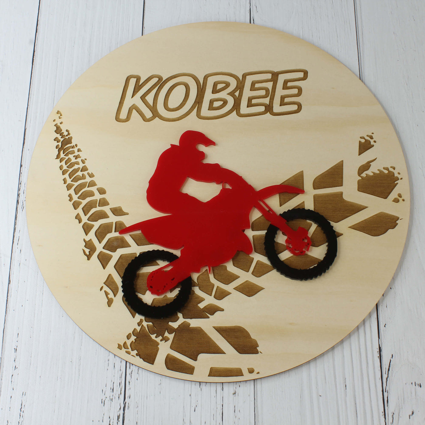 motorbike theme kids name plaque