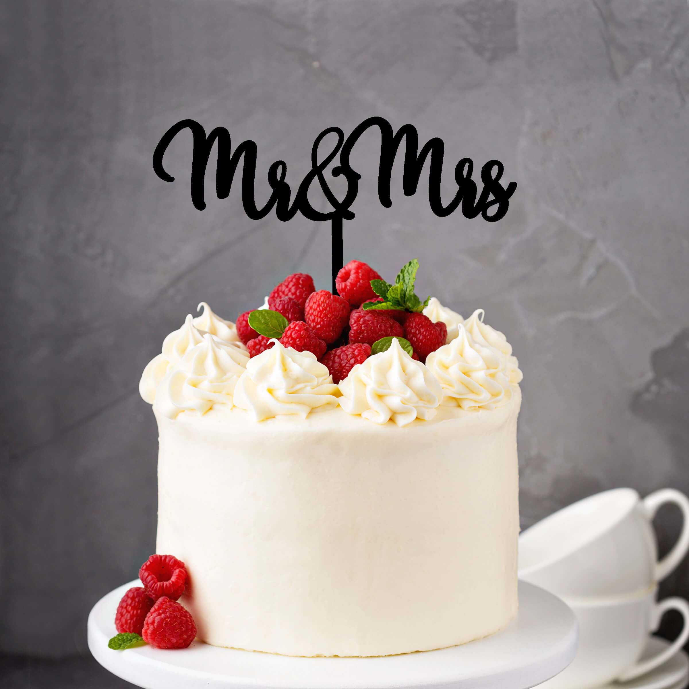 Mr & Mrs Cake Topper – Meridian Etch