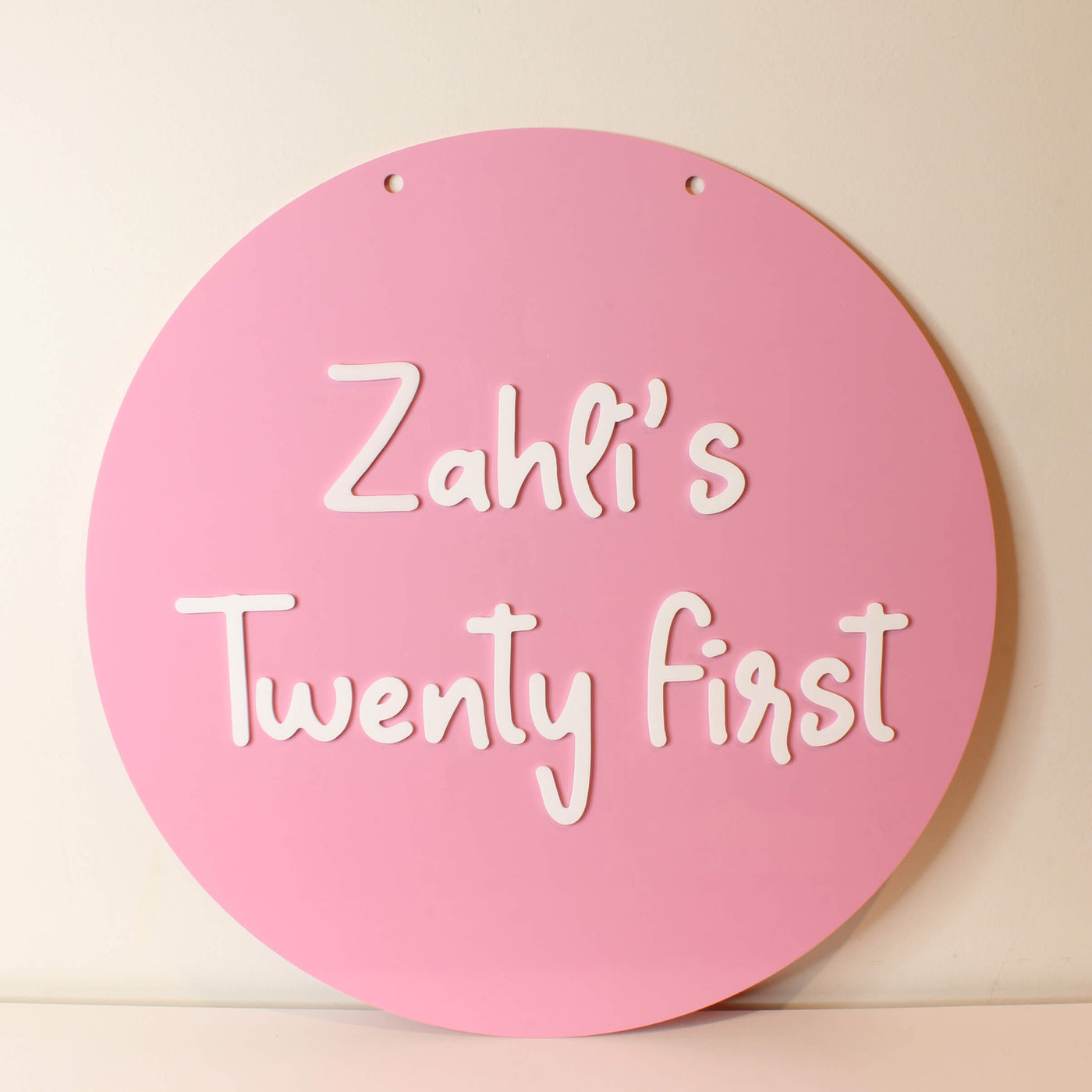 personalised pink birthday party event sign