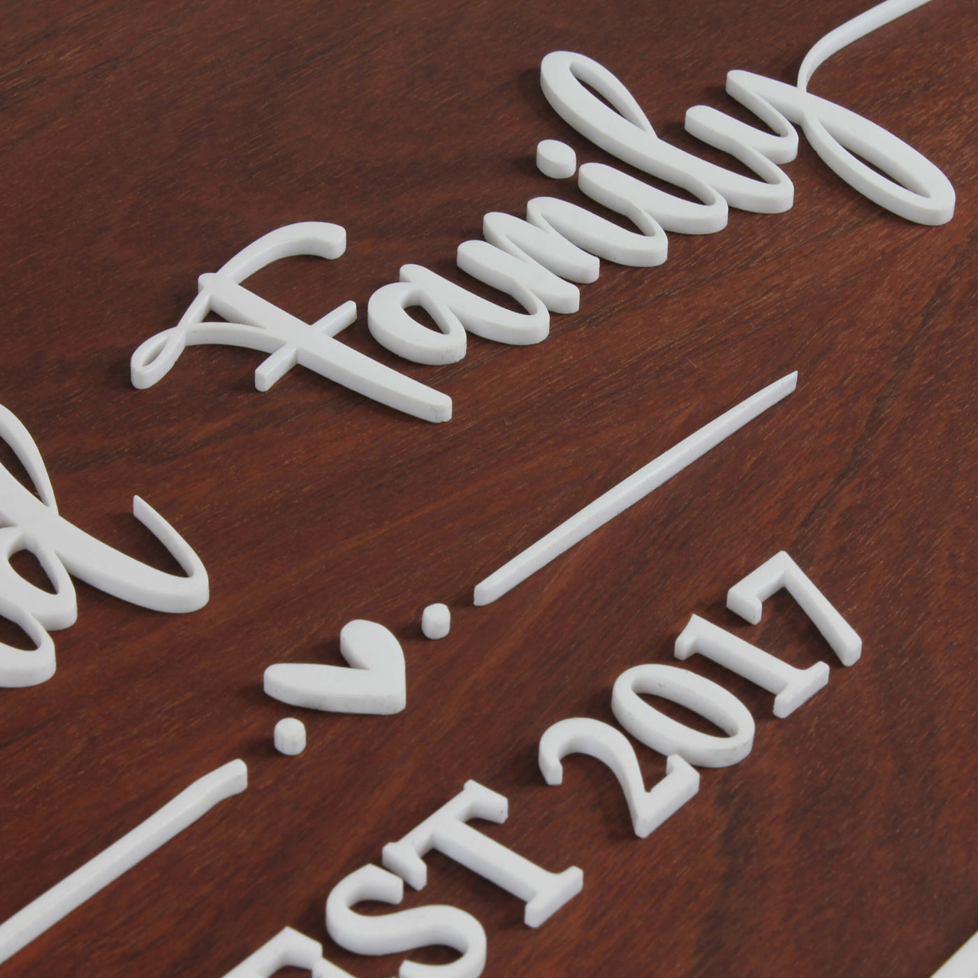 wood and acrylic family sign