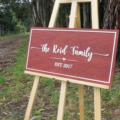 wooden family sign