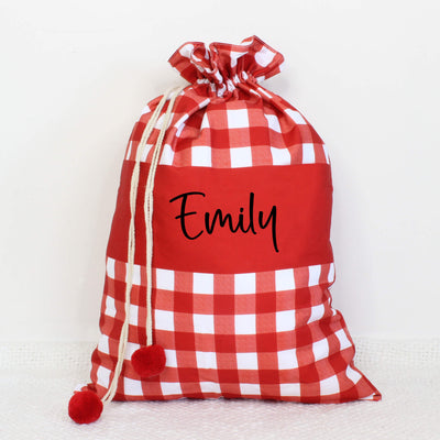 personalised red santa sack