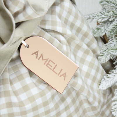 Santa Sack - Black Gingham - Tag