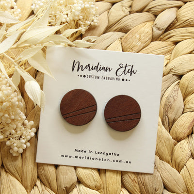 Large Wooden Stud Earrings