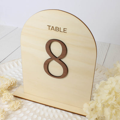 table numbers on wood