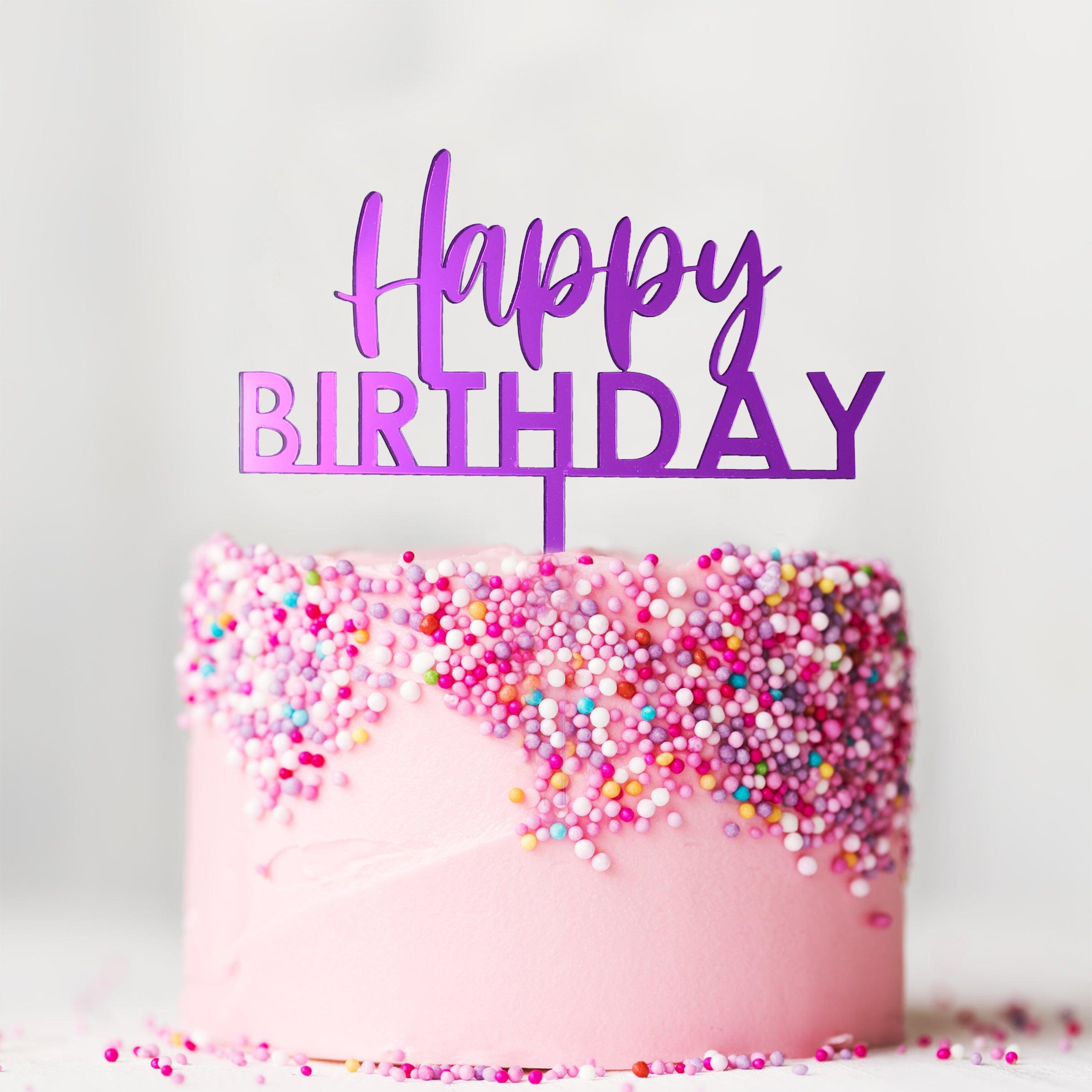 Acrylic Happy Birthday Cake Topper – Meridian Etch