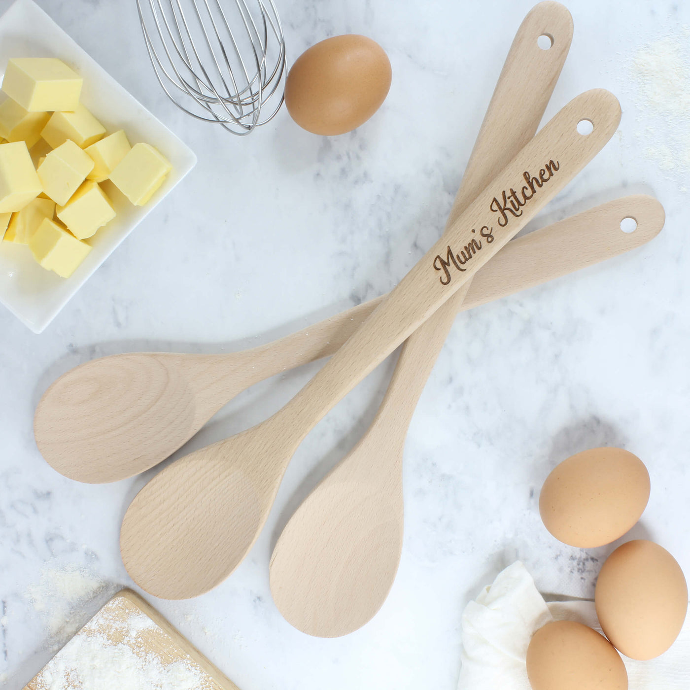Engraved wooden spoon