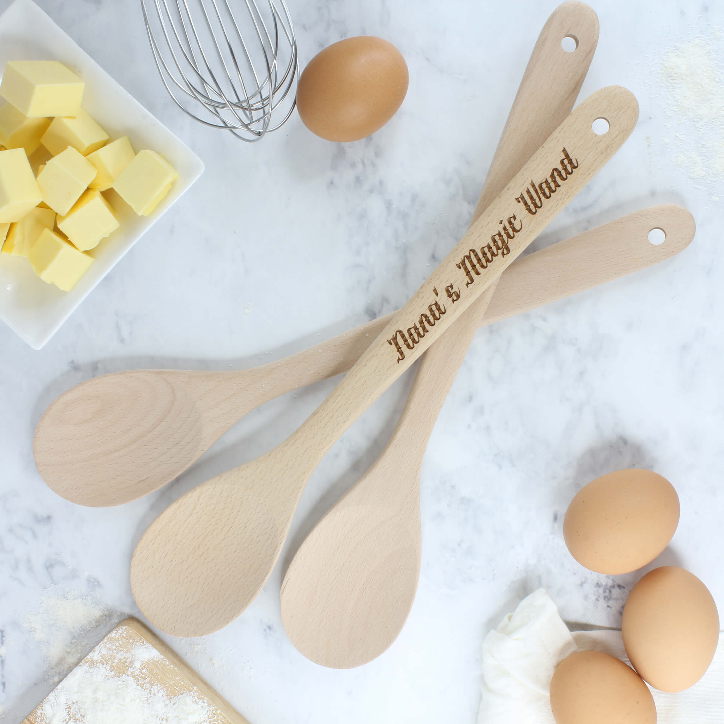 Quality Laser Engraved Wooden Spoon - Meridian Etch