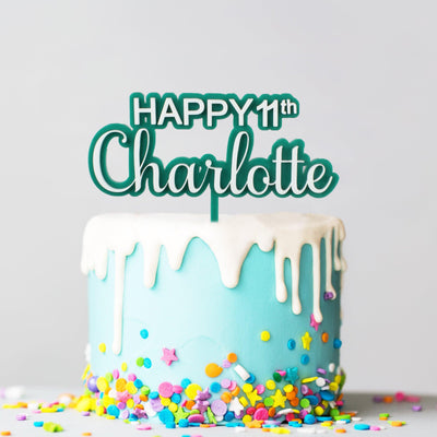 Double Layer Acrylic Birthday Cake Topper