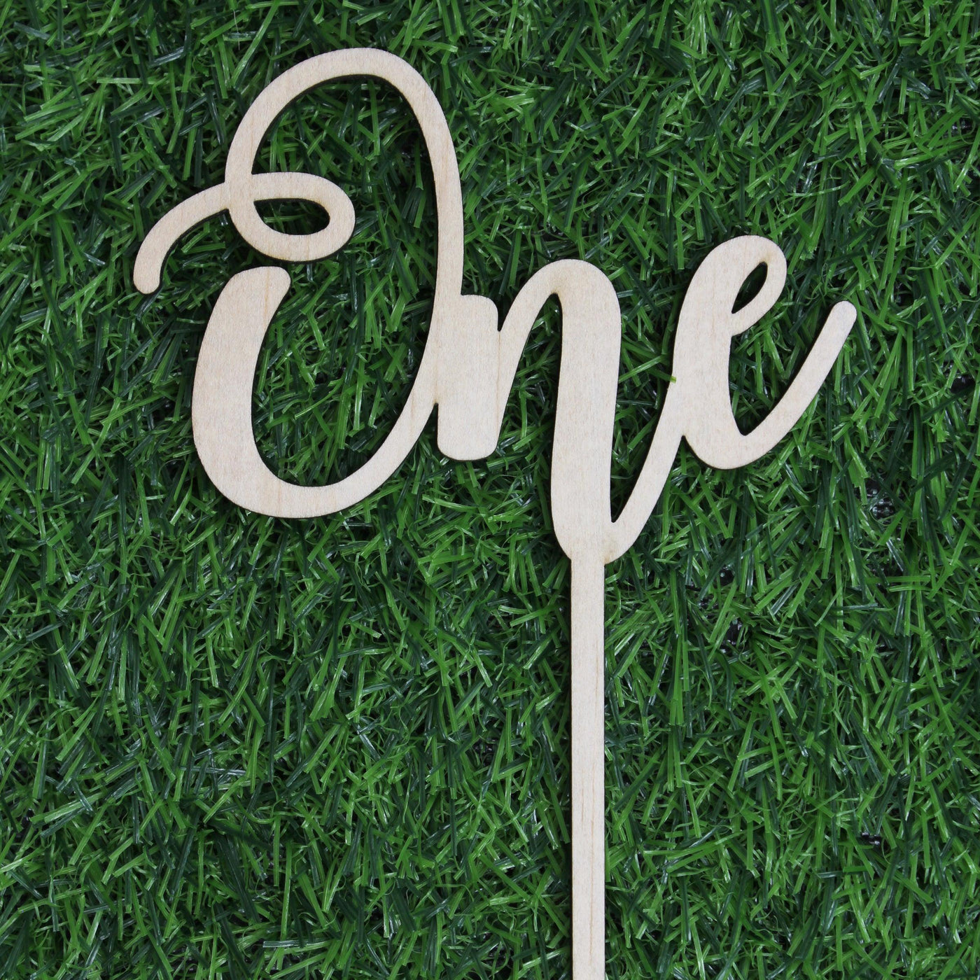 'One' 1st Birthday Cake Topper - Acrylic or Wood - Meridian Etch
