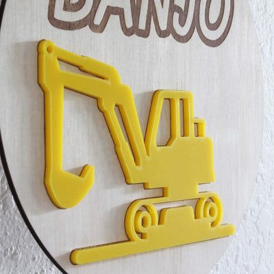 Wooden digger name plaque