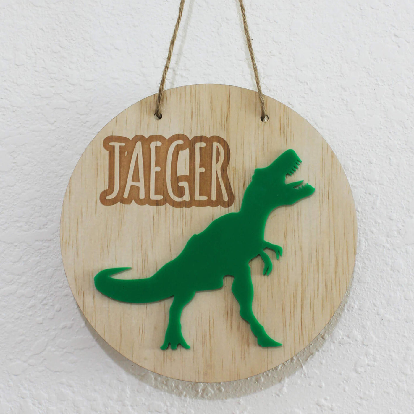 Kids dinosaur name plaque