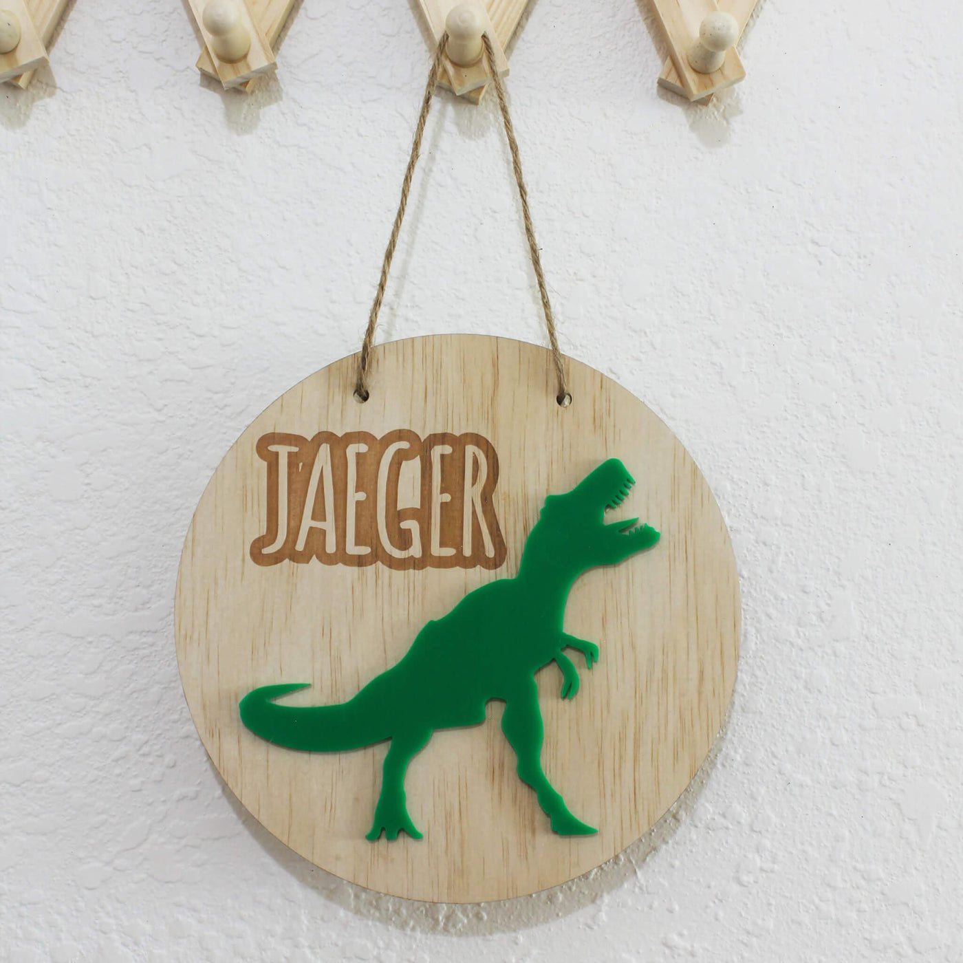 Personalised dinosaur name plaque