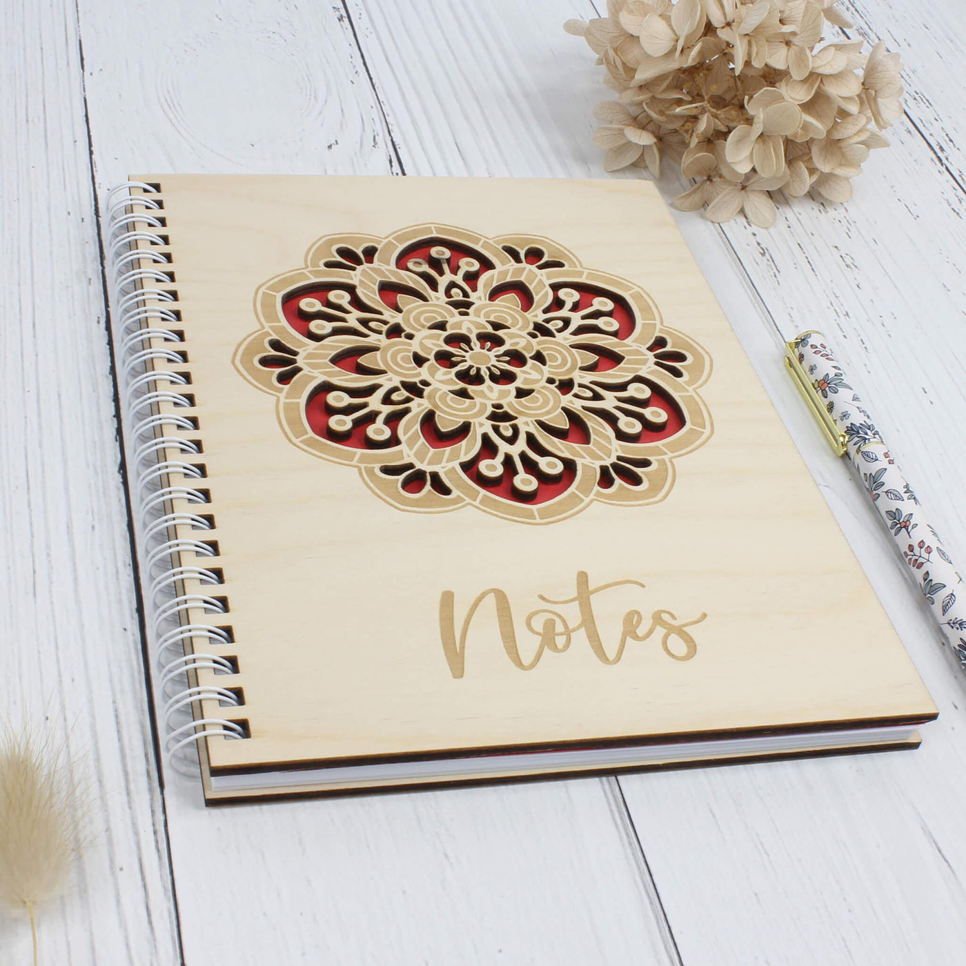 Personalised Wooden Notebook - Mandala 4