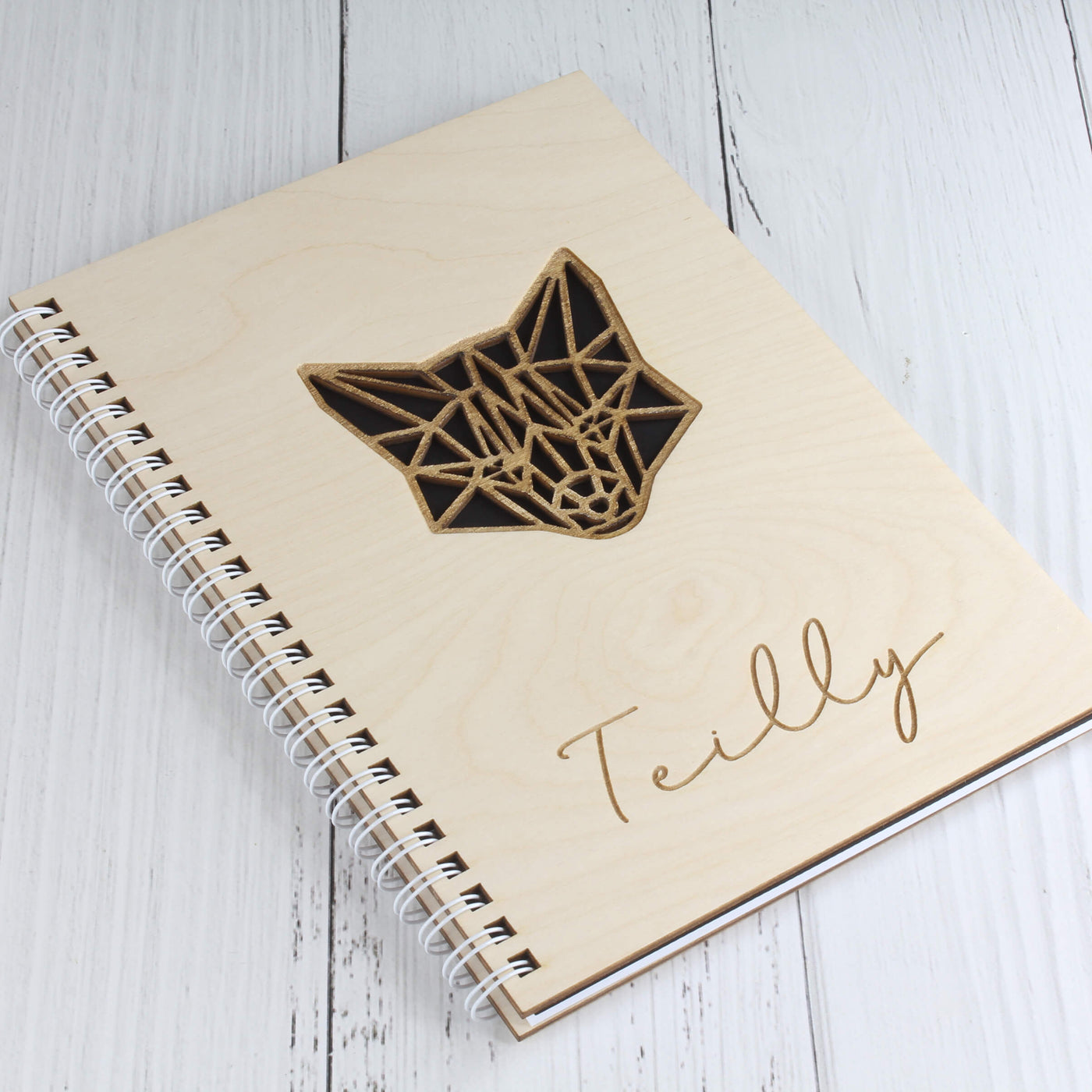 Personalised wooden notebook