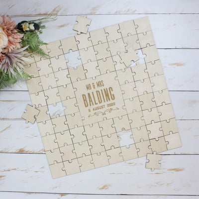 Personalised wooden wedding puzzle