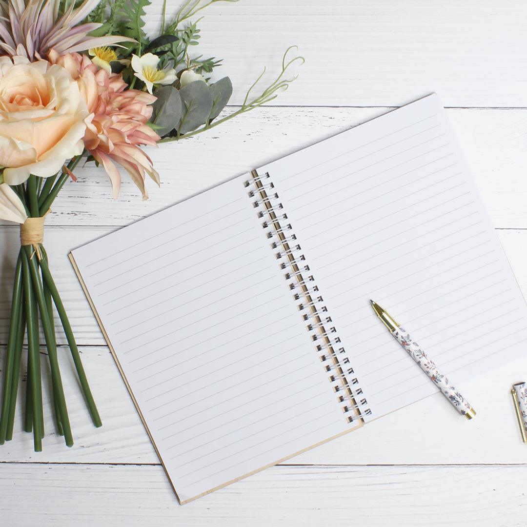 Personalised Wooden Notebook - Waratah