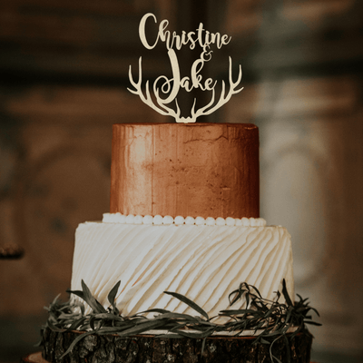 Wooden Wedding Cake Topper