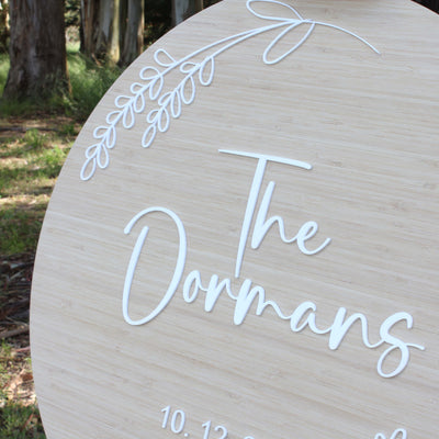 Personalised wooden wedding sign