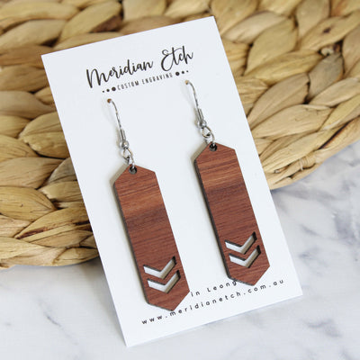 Wooden earrings - geometric design