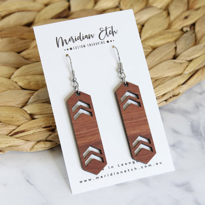Wooden geometric earrings