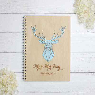 Personalised wooden wedding guest book