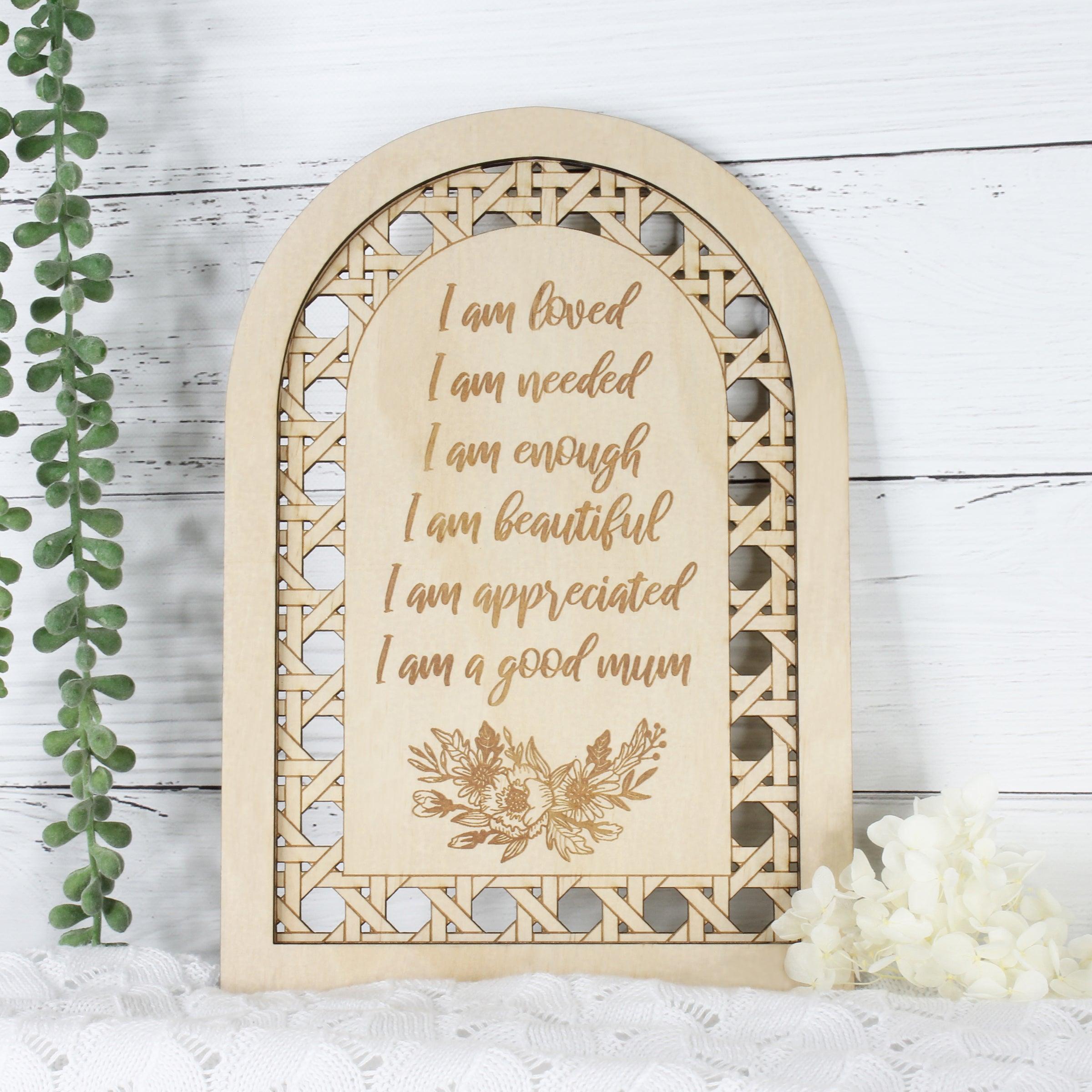 Quality Personalised Rattan Affirmation Board - Meridian Etch