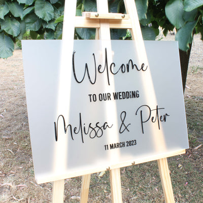 frosted acrylic wedding sign