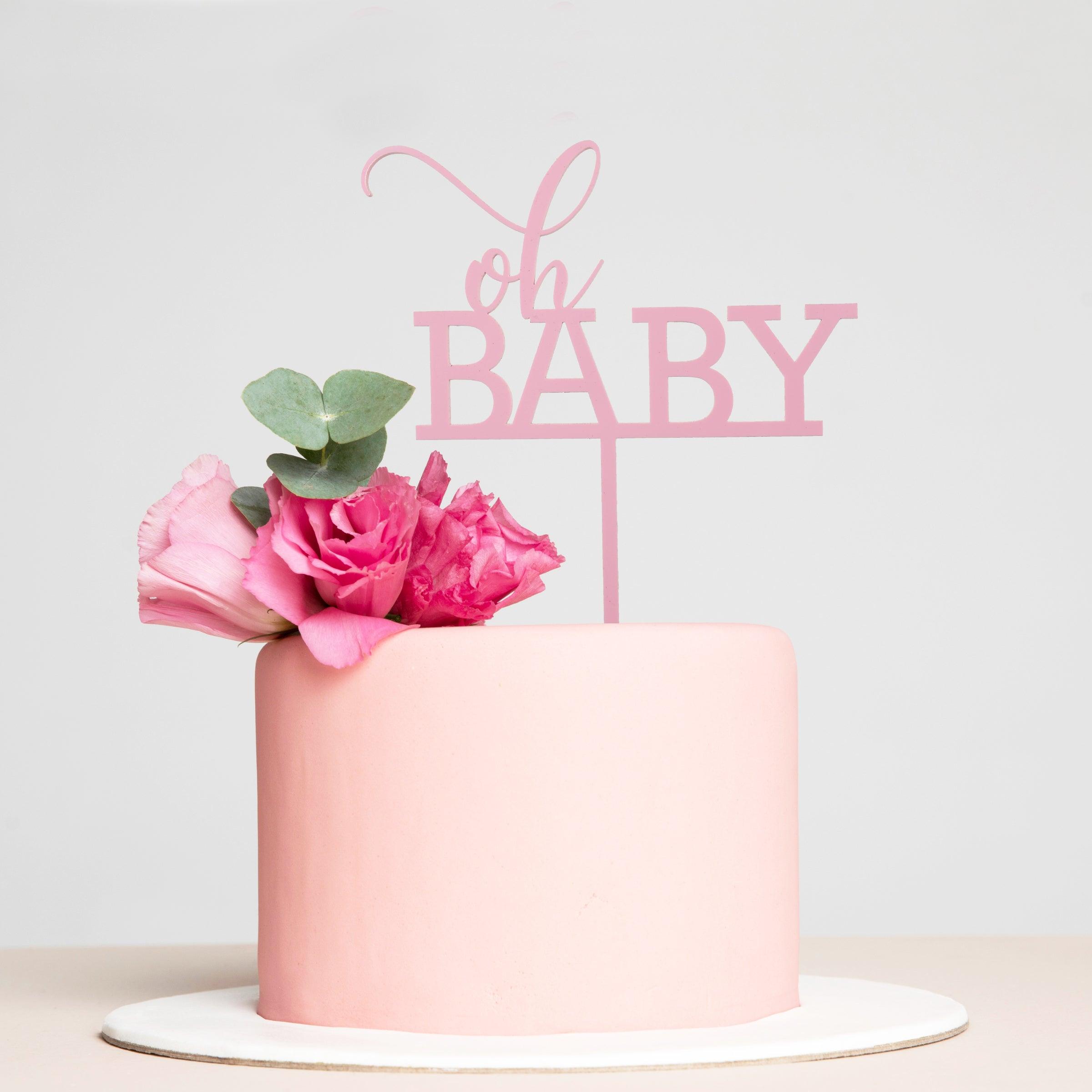 Acrylic Baby Shower 'Oh Baby' Cake Topper – Meridian Etch