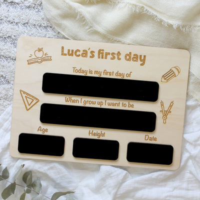 Personalised first day of school board